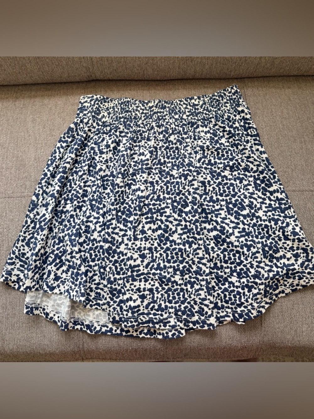 H&M Navy and White Printed Mini Skirt